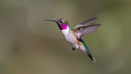 Fototapeta premium Anna's Hummingbird with Wings Fully Extended