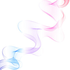 Gradient abstract wave made of thin blue, purple, and pink flowing lines. Eps 10