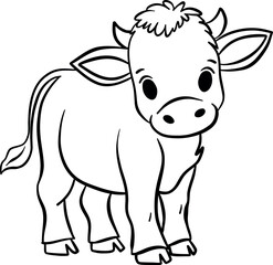 Coloring page horse cow illustration for children. Easy to use and customize. Perfect for preschool and kindergarten worksheets, homeschooling materials, or fun activity books. Vector illustration