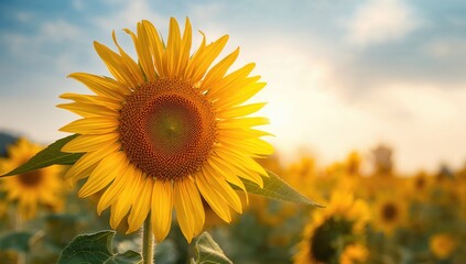 Natural backdrop featuring sunflowers in full bloom