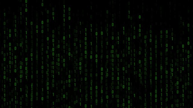 Binary Numbers Falling Animation Digital Data Concept