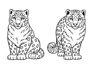 Snow leopards in vector. © ValentynHrom