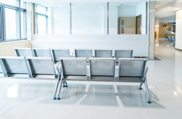 Empty waiting room in the hospital