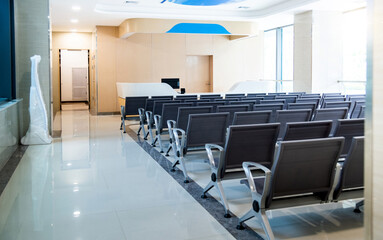 Empty waiting room in the hospital