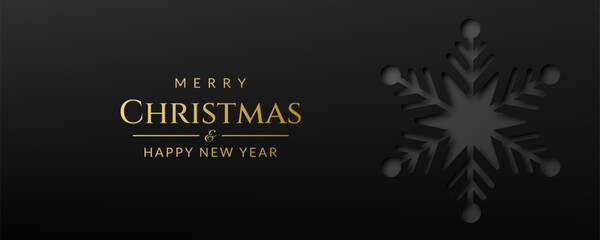 Christmas and New Year black background with snowflakes.	
