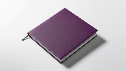 Open Purple Journal on White Surface