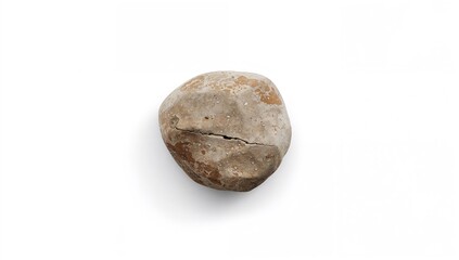 Fototapeta premium Single rock on a plain white surface