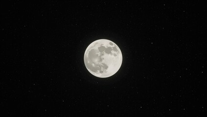 Fototapeta premium Lonely White Moon Against a Grainy Noise Backdrop