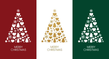 Elegant Christmas Tree Design in White and Gold