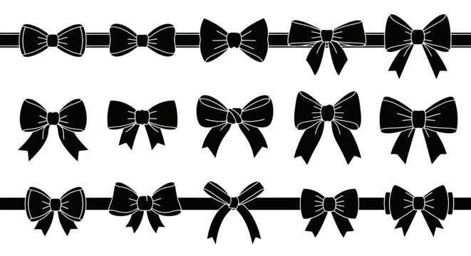 Elegant Bow Silhouette Collection Decorative Ribbon Designs