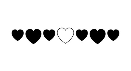 Outlined Heart Surrounded by Solid Hearts - Love and Affection Symbol