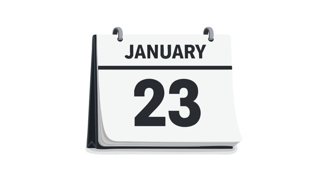January twenty-third calendar reminder signifies an important date on winter month isolated schedule planning and scheduling system