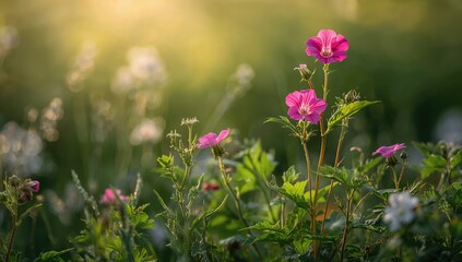 Wild Geranium sibiricum Thrives During Summer
