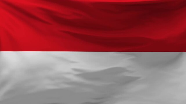 Monaco flag is waving in the wind.