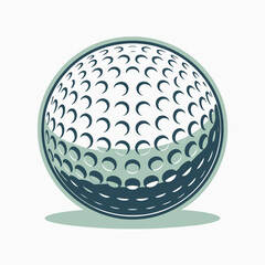 Isolated Vector Illustration of a Dimpled Golf Ball Perfect for Sports and Recreation Designs on White Background