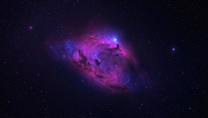 Fototapeta premium Colorful cosmic cloud with stars scattered across deep space