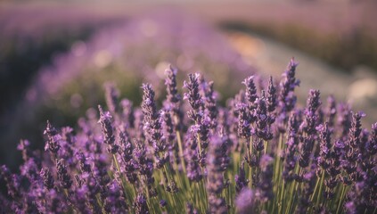 Fototapeta premium Close-up of purple blossoms with textured background