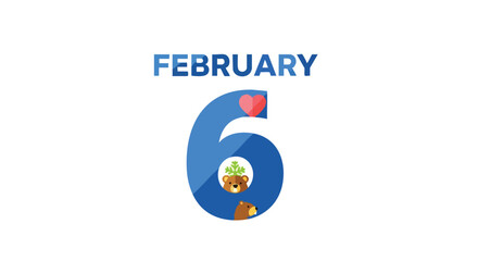 Groundhog Day Celebration: A Whimsical Vector Illustration for February 6th with Animated Bears