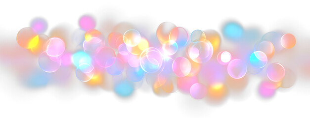 Rainbow Bokeh Light Flare Overlay Effects Isolate on Transparent Background, cutout, png