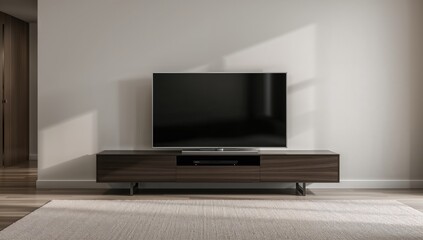 Blank television in a modern lounge space