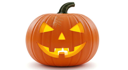 Fototapeta premium Full Body Halloween Pumpkin Isolated on White Background with Clipping Path for Stock or Design Use