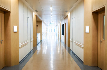 Empty ward corridor in the hospital