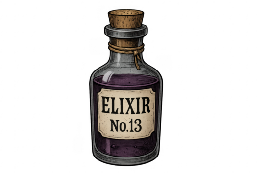 Elixir number 13 potion bottle fantasy magic