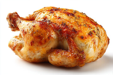 Golden roasted chicken seasoned with herbs, perfect for holiday feasts or family dinners, promising a delicious and comforting meal experience, ready to be served