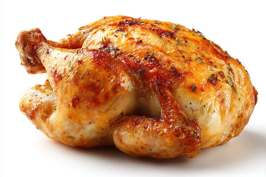 Golden roasted chicken seasoned with herbs, perfect for holiday feasts or family dinners, promising a delicious and comforting meal experience, ready to be served