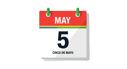 Colorful May 5th Calendar Icon for Cinco de Mayo Celebration and Festive Events Reminder
