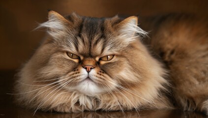 Sleepy Persian tabby feline