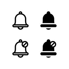 Bell and Bell Off Line and Solid Icon Set for Modern App and UI Design