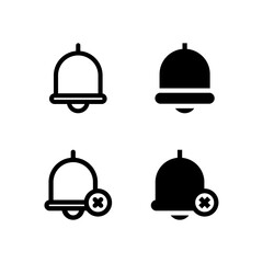 Bell and Bell Off Line and Solid Icon Set for Modern App and UI Design