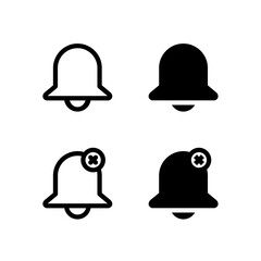 Bell and Bell Off Line and Solid Icon Set for Modern App and UI Design