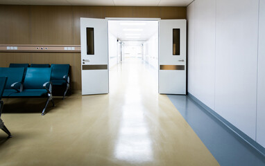 Empty waiting room in the modern new hospital