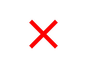 Obraz premium Red cross mark symbol isolated on transparent background