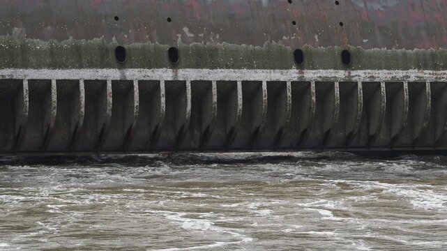 The Eider Barrage on North Sea  in Germany