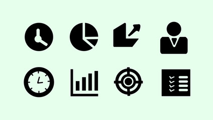  Flat Glyph Icons – CEO, Teamwork, Workflow, Business & Office.