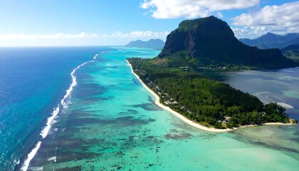 Stunning aerial view of a tropical island