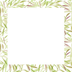 Watercolor frame of flowers. Design of postcards, greetings, for things, textiles