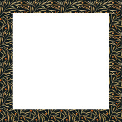 Watercolor  frame with flowers. Decorative wreath with hand-drawn flowers is ideal for making birthday cards and invitations