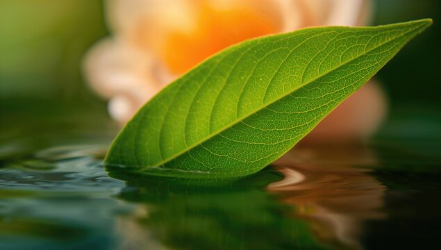 Detailed shot of a leaf with yellow spots