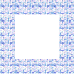 Watercolor  frame with flowers. Decorative wreath with hand-drawn flowers is ideal for making birthday cards and invitations