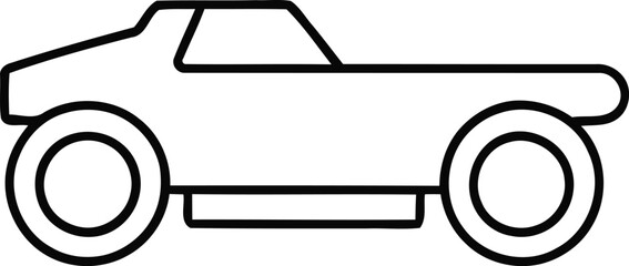 Minimalist line art pickup truck side view icon for automotive and transport