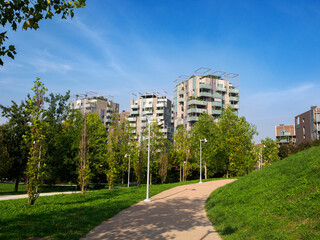 Fototapeta premium Autumn at Portello park in Milan, Italy