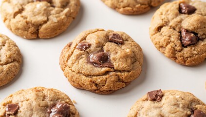 Oatmeal biscuits on a plain white surface