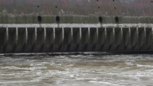 The Eider Barrage on North Sea  in Germany