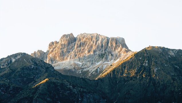 A photograph showcasing the Aiguilles d'Arves set against a plain white background, highlighting a mountain peak from the Arves massif in the Alps.
