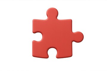 Obraz premium Red 3d puzzle piece finding solution, connecting ideas, problem-solving, and teamwork development concept