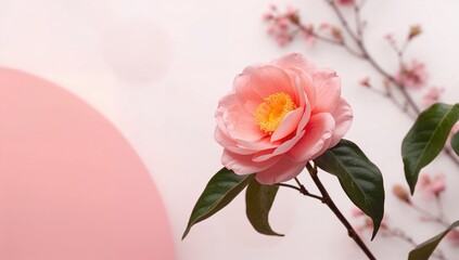 Obraz premium Wabisuke: A Stunning Camellia Blossom from Japan